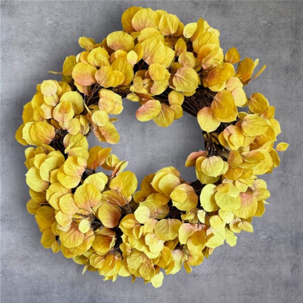 faux 24" aspen leaf wreath