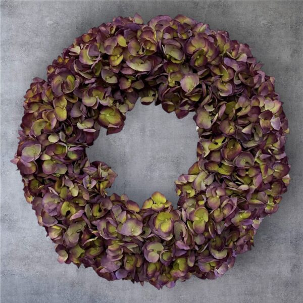 faux 24" purple hydrangea wreath