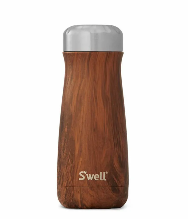Swell drink canister with wood grain appearance