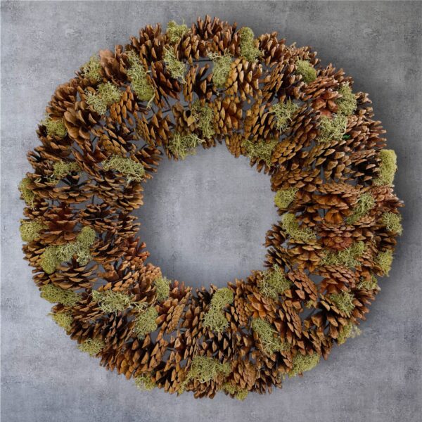 natural pinecone and moss wreath