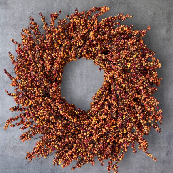 warm berry fall wreath